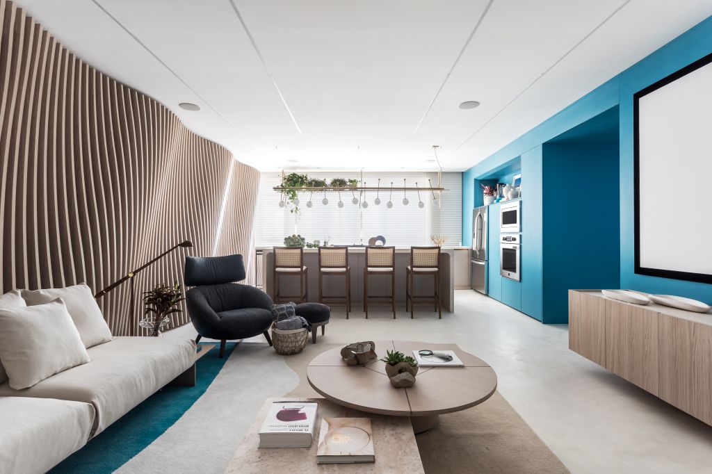 casacor; decoração; colorido; azul; sala de estar, Alessandra Gandolfi 