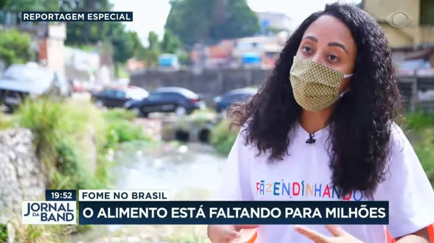 Fazendinhando-1 movimento fazendinhando; mídia; ajuda na comunidade; jardim colombro; pandemia; fome; cesta básica; jornal da band