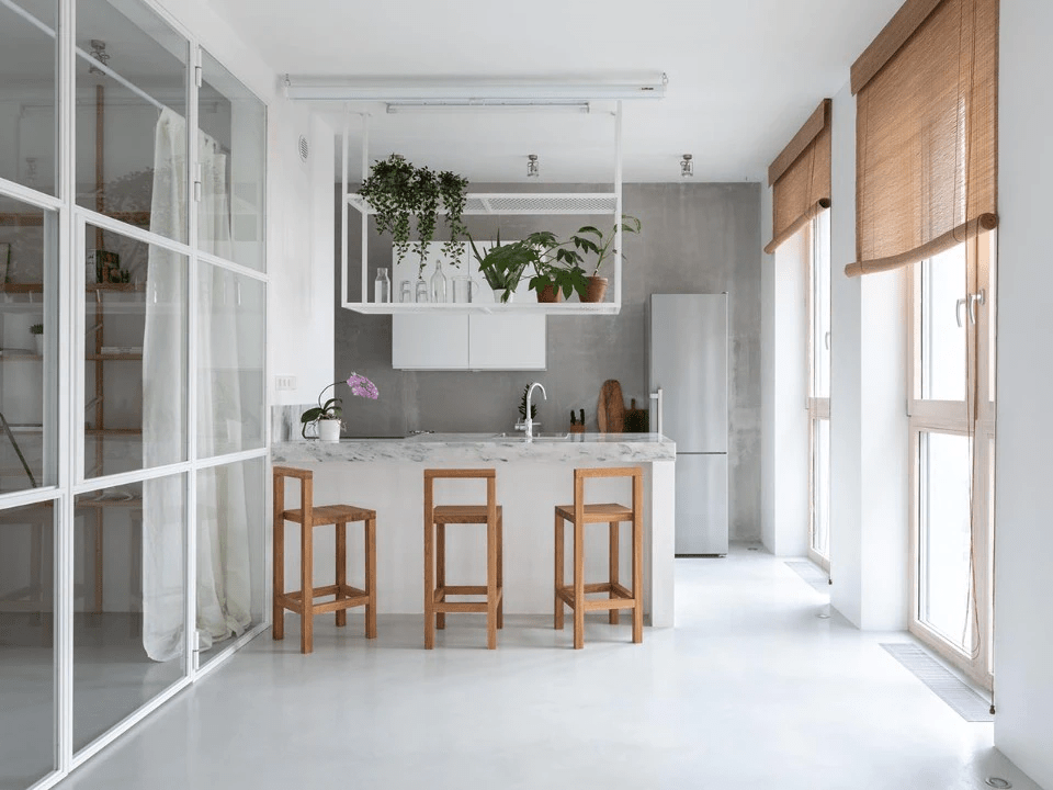Loft minimalista em Moscou cozinha minimalista Loft Minimalista por Buro5