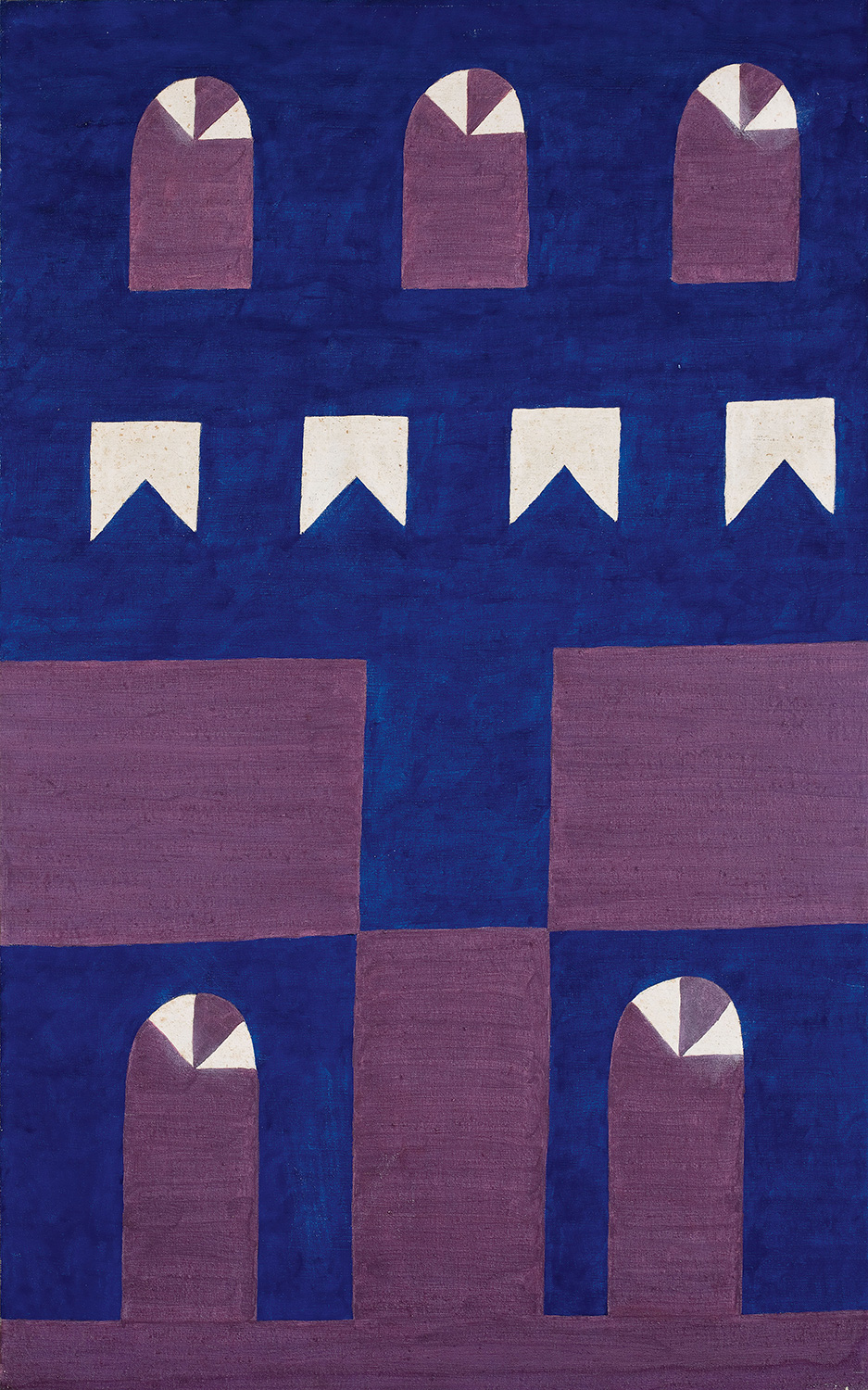 Alfredo Volpi, Fachada com bandeiras Alfredo Volpi, Fachada com bandeiras, 1959, Têmpera sobre tela, 115,5 x 72 cm, Acervo MASP, doação Ernst Wolf, 1990.