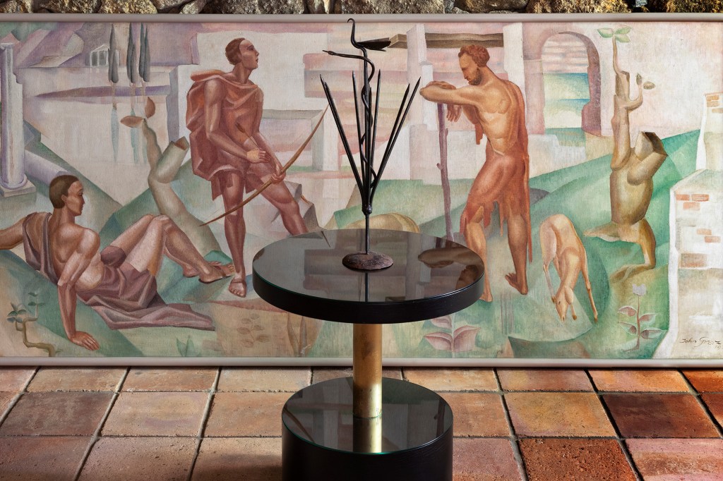 Casa-Zazsupin_ETEL_Painel-John-Graz_Mesa-Lasar-Segall_Crédito-Ruy-Teixeira_horizontal Obra painel John Graz; Sem título 1934 óleo sobre tela 120 x 345 cm