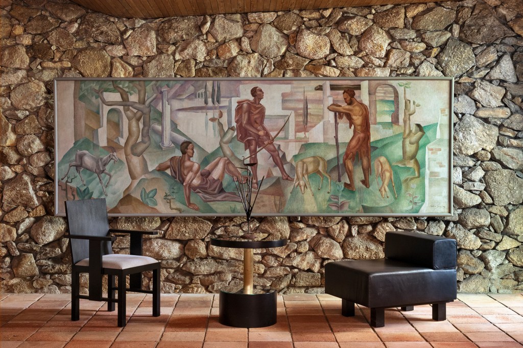 Casa-Zazsupin_ETEL_Painel-John-Graz_Mobiliário-Lasar-Segall_Crédito-Ruy-Teixeira Obra painel John Graz; Sem título 1934óleo sobre tela120 x 345 cm