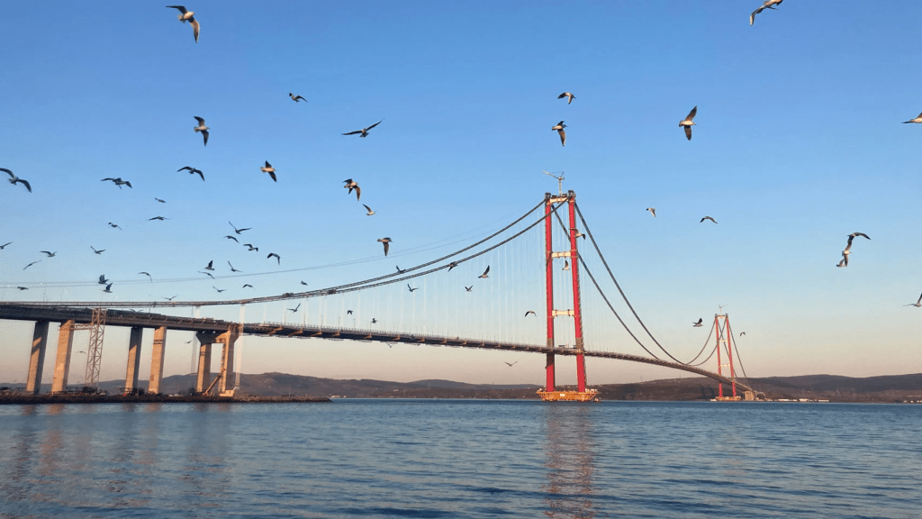 Ponte Çanakkale 1915; maior ponte suspensa do mundo; turquia; arquitetura
