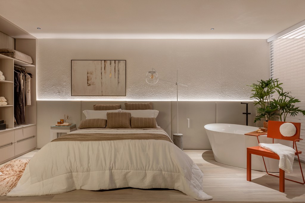 ck-arquitetura-olzi-arqutetura-studio-cerchio-casacor-brasilia-2022-credito-edgard-cesar (2) CK Arquitetura + OLZI Arquitetura - Studio Cerchio. Projeto da CASACOR Brasília 2022. quqarto, cama, cabeceira