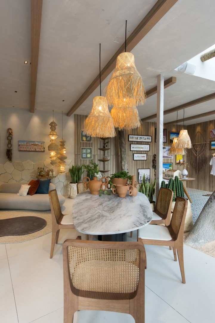 Diego Studart Lounge Aracati CASACOR Ceará 2022 lounge mesa cadeira luminaria tapete sofa madeira