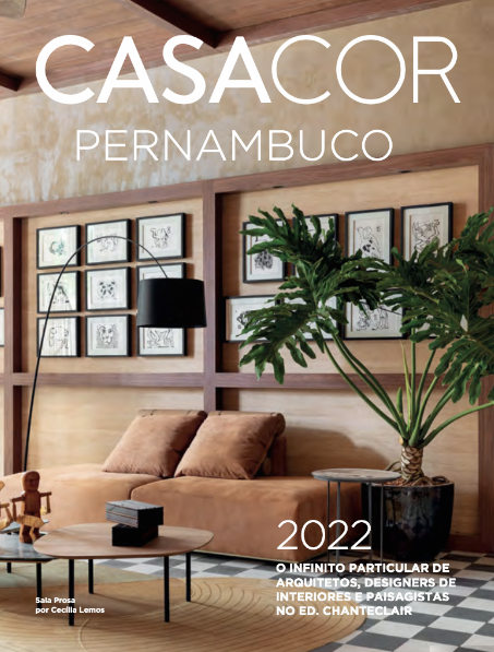Capa do Anuário da CASACOR Pernambuco 2022. Ambiente: Sala Prosa, por Cecília Lemos.