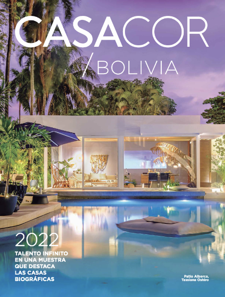Captura de Tela 2023-01-25 às 13.18.50 Capa do Anuário da CASACOR Bolívia 2022. Ambiente: Patio Alberca, por Tassiana Oshiro.