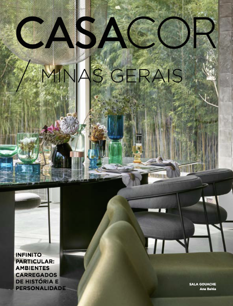 Capa do Anuário da CASACOR Minas Gerais 2022. Ambiente: Sala Gouache, por Ana Bahia.