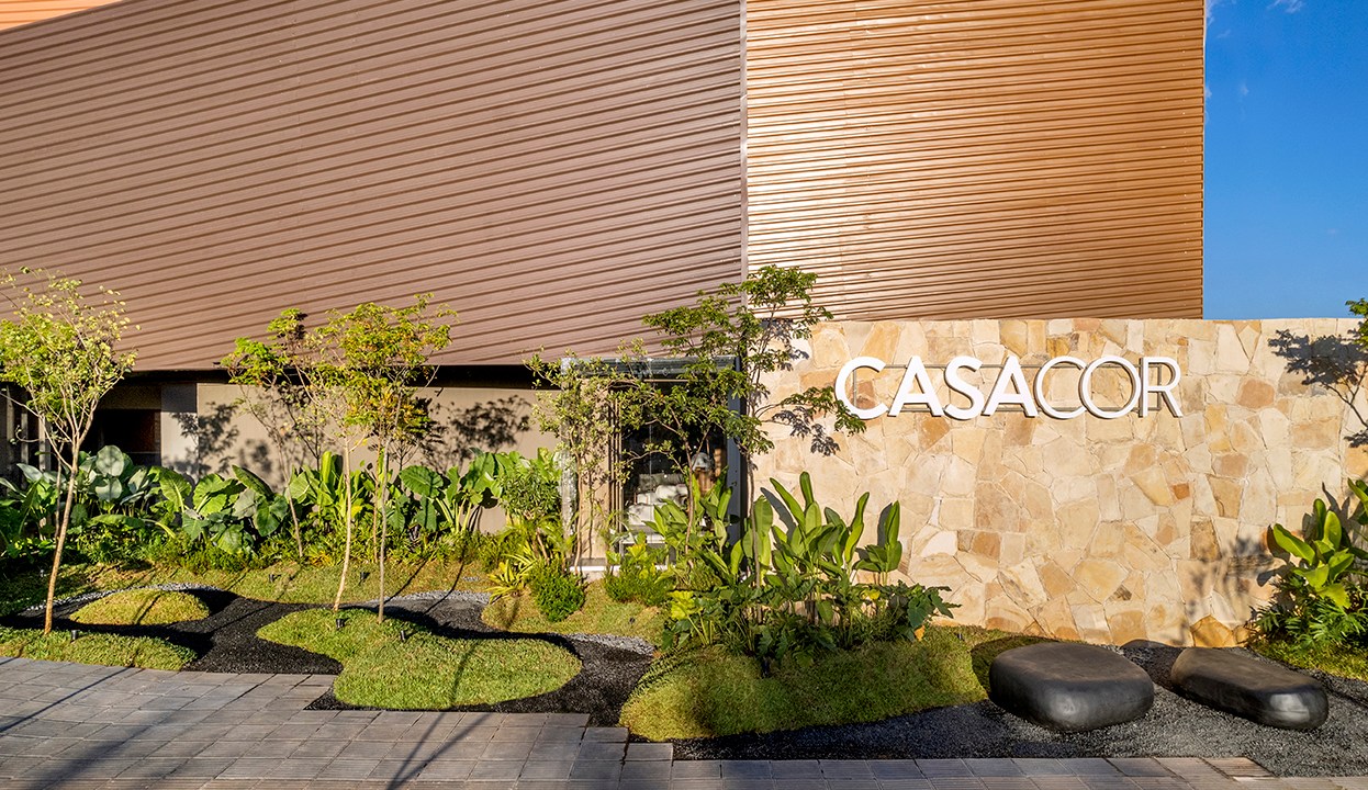Gui Mesquita e Pablo Cássio - Jardim do Encontro. Projeto da CASACOR Goiás 2023. Na foto, fachada da sede da CASACOR Goiás 2023.
