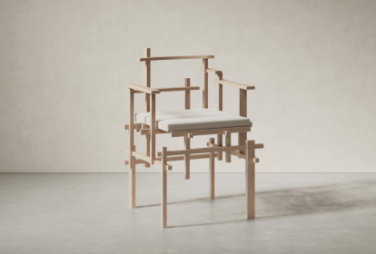 Cadeira Migumi por Kengo Kuma.