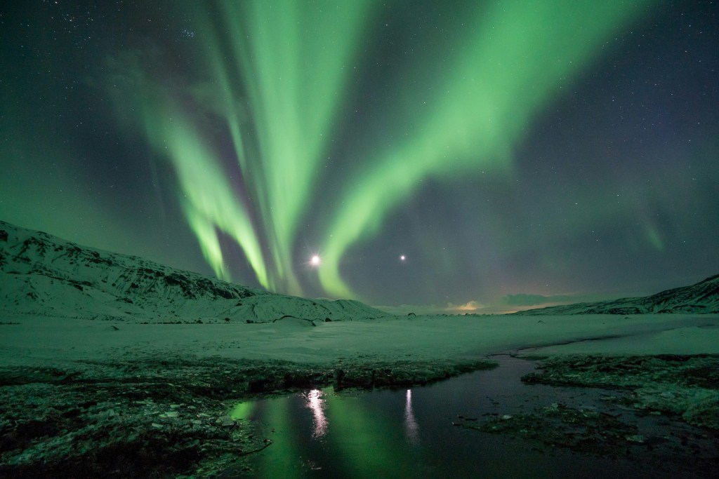 Jokulsarlon Glacier Lagoon Islândia Aurora Boreal