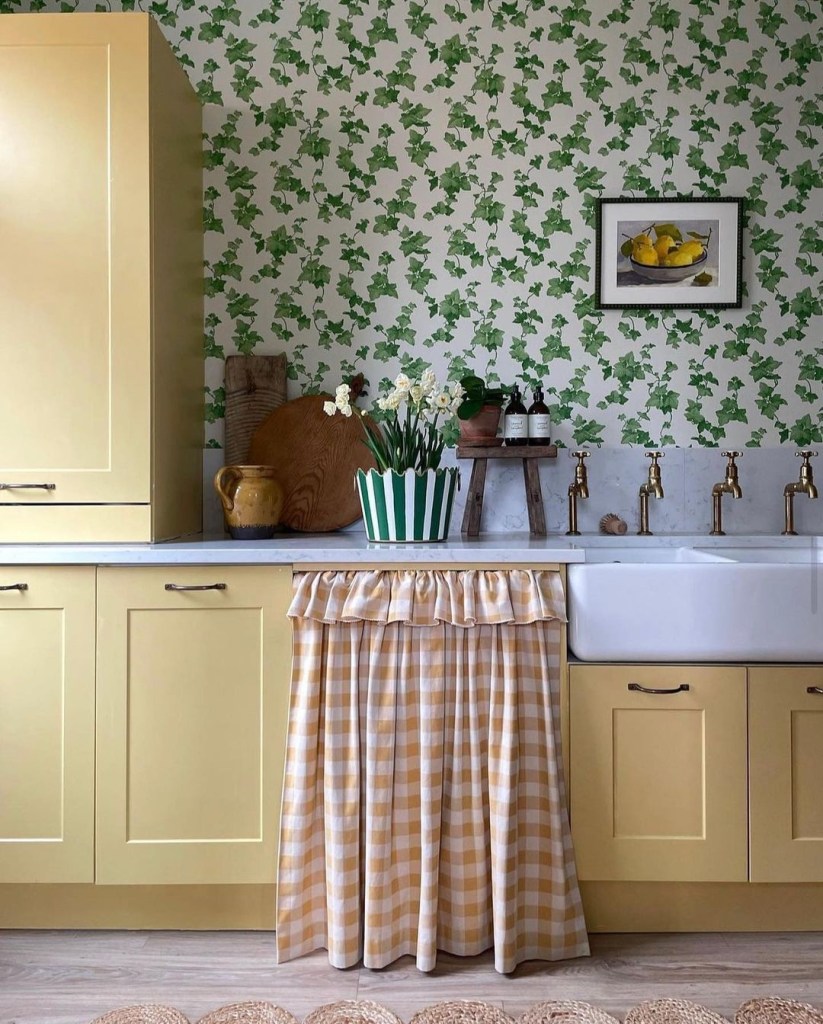ideias-papel-de-parede9 Cozinha com papel de parede da criadora de conteúdo Kit & Co.