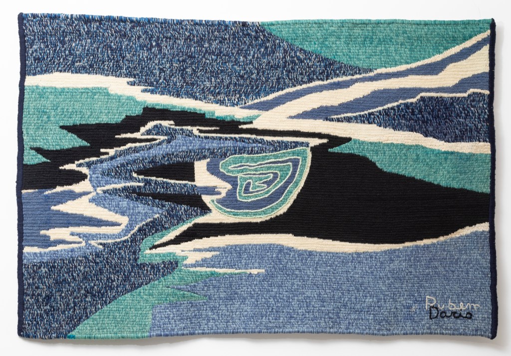 2-Rubem Dario, Tapeçaria em lã, c. 1964, bordada, PC SÉC. XX, Ruy Teixeira Rubem Dario, Tapeçaria em lã, c. 1964, bordada
