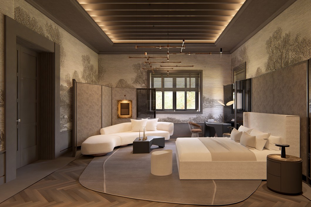 <b>Gisella Buendía - Suite Boutique</b>. A suíte desenhada sob o conceito "De presente, o agora" é uma oportunidade para fugir da rotina e desfrutar de uma experiência única, onde cada detalhe é pensado para o bem-estar e a diversão. Na decoração, os painéis verticais, como uma segunda pele, conferem um toque contemporâneo. Materiais e tons neutros criam uma atmosfera serena e privada. <b>Gisella Buendía - Suite Boutique</b>. A suíte desenhada sob o conceito "De presente, o agora" é uma oportunidade para fugir da rotina e desfrutar de uma experiência única, onde cada detalhe é pensado para o bem-estar e a diversão. Na decoração, os painéis verticais, como uma segunda pele, conferem um toque contemporâneo. Materiais e tons neutros criam uma atmosfera serena e privada.